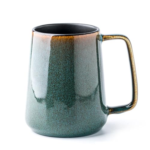 Large Ceramics Coffee Mugs,24 oz,Large Handle Design,Extra Large Tea and Coffee Cup for Office and Home，Microwave and Dishwasher Safe(Color:24 oz green)