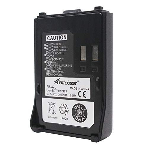 Aimtobest PB-42L PB42L 2000mAh Li-ion Battery Compatible for TH-F6A TH-F6 TH-F7 TH-F7E THF6A THF6 Portable Radios PB-42Li PB-42 PB42