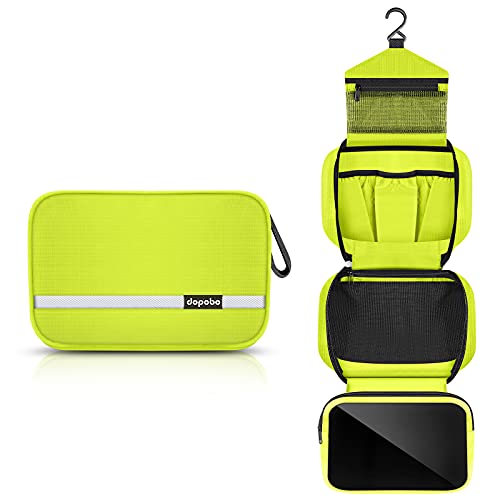 dopobo Travel Toiletry Bag for Women, Dopp Kit for Men, Waterproof Makeup Bag Shaving Bag with Hanging Hook, Portable Toiletry Organizer for Traveling and Camping (Green)