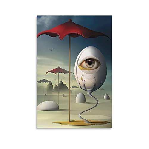 AQORD Surrealism Posters Salvador Dali Painting Egg Canvas Wall Art Decorative Poster Modern Family Bedroom Decor Posters Hanging Picture Print 12x18inch(30x45cm)
