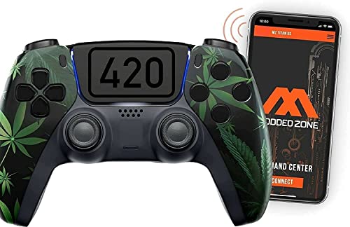 MODDEDZONE Handcrafted in USA Custom MODDED Wireless Controller for PS5 and PC - With Unique Smart Mods, Best For FPS Games - Gamepad for PlayStation 5 with Unique Design -