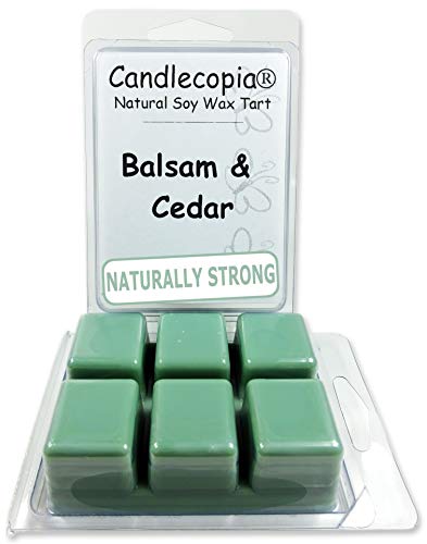 Candlecopia Balsam & Cedar Strongly Scented Hand Poured Vegan Wax Melts, 12 Scented Wax Cubes, 6.4 Ounces in 2 x 6-Packs