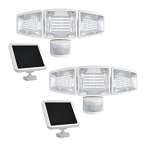 Sunforce Product Solar Triple Head Motion Activated Light (2-Pack), White
