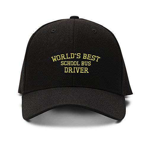 Baseball Cap Worlds Best School Bus Driver Embroidery Others School Bus Driver Embroidery Acrylic Dad Hats for Men & Women Black Design Only