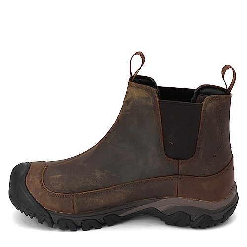 KEEN Men's Anchorage 3 Waterproof Pull On Insulated Snow Boots, Dark Earth/Mulch, 9.5