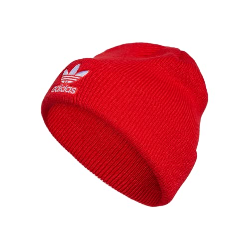 adidas Originals Trefoil Beanie, Vivid Red/White, One Size