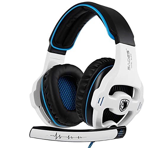 HOUSAI Gaming Headset for Xbox Series X, Xbox Series S, Xbox One,PS4, PlayStation, PS5 Over Ear Headphone with Mic Noise Cancelling for Xbox 1, (White)