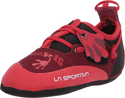 La Sportiva Kids Stickit Rock Climbing Shoe, Chili/Poppy, 13-13.5