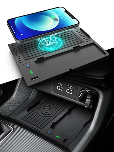 CarQiWireless Wireless Charger for Honda Civic 2024 2023 2022 Accessories with USB Port, Wireless Charging Pad for 11th Honda Civic Sport Accessories Hatchback Si Coupe Type R