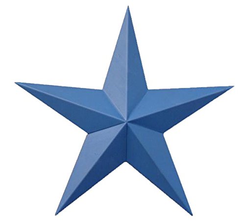 Heavy Duty Metal Star Painted 10' Solid Blue. These Metal Stars Are a Great Addition to Your Home Decor. You Will Not Be Disappointed with the Quality and Workmanship on These Barnstars. They Are Handcrafted Out of 22 Gauge Galvanized Steel and Will Not Rust. Add a Barnstar to Your Home Decor Today!