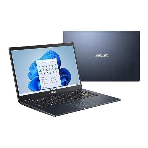 ASUS Vivobook Go 14 L410 Ultra Thin Laptop, 14” FHD Display, Intel Celeron N4020 Processor, 4GB RAM, 64GB eMMC, NumberPad, Windows 11 Home in S Mode, 1 Year Microsoft 365, Star Black, L410MA-AH02