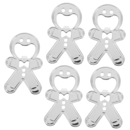 NOLITOY 5pcs Gingerbread Man Bottle Opener Bottle Opener Keyring Bottle Cap Opener Soda Can Opener Beer Cap Remover Wine Lid Remover Metal Beer Opener Stainless Steel Soft Drink Wine Cap