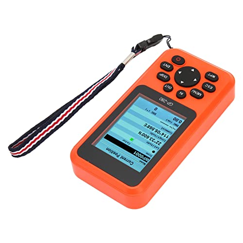 GPS Navigator Handheld Car Navigator with 2.6 Inch Screen Parallel Channel 12 160x120 ABS for Marine (Orange)
