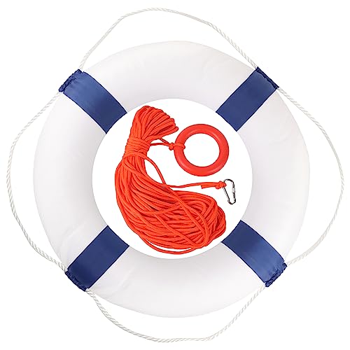 20' Kids' Life Preserver Ring with Rope - Swim Foam Ring Buoy for Children, Pool Safety and Decoration - Durable and Lightweight