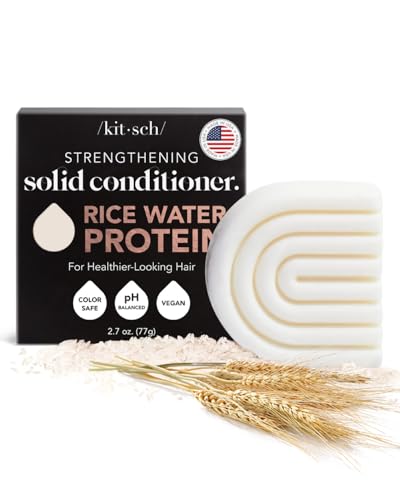 Kitsch Rice Water Protein Conditioner Bar for Hair Growth & Strengthening | Made in US | Holiday Gift | Eco-Friendly Cleansing and Moisturizing Rice Conditioner Bar | Paraben Free, 2.7 oz