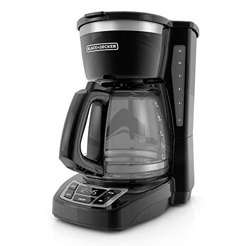 BLACK+DECKER 12-Cup Digital Coffee Maker, CM1160B-1, Programmable, Washable Basket Filter, Sneak-A-Cup, Auto Brew, Water Window, Keep Hot Plate, Black
