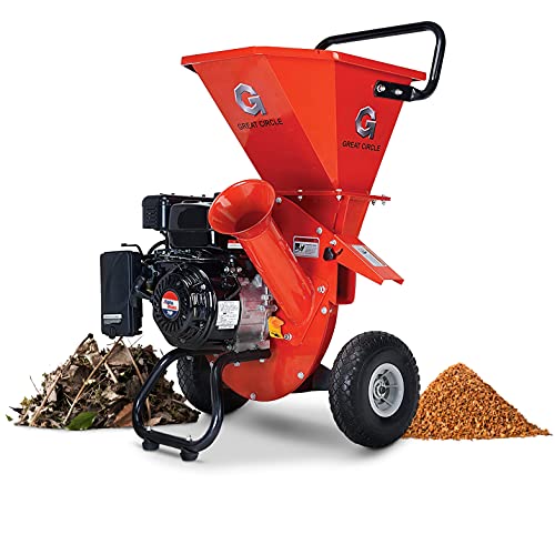 GreatCircleUSA Wood Chipper Shredder Mulcher Heavy Duty Gas Powered 3 in 1 Multi-Function 3' Inch Max Wood Diameter Capacity EPA/CARB Certified Aids in Fire Prevention - Building a Firebreak