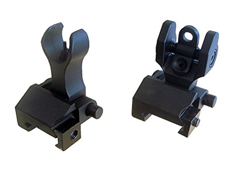 DLP Tactical Spartan Metal Folding Front & Rear BUIS Iron Sight Set 2.0