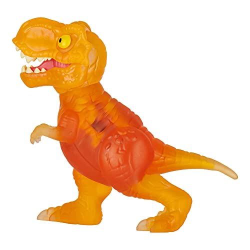 Heroes of Goo Jit Zu Jurassic World Hero Pack, Amber T. Rex, 4.5' Tall - Stretchy, Squishy Dinosaur Figure with Chomp Attack Action and Unique goo Filling.