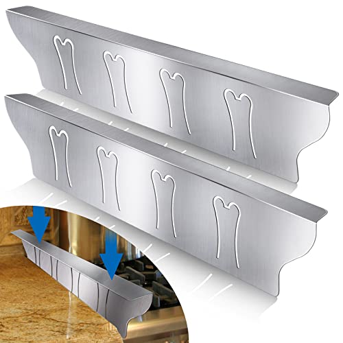 Stove Gap Covers - Stainless Steel, Kitchen Stove Counter Gap Cover Range Filler, Heat Resistant & Easy to Clean Gap Filler, Gaps Between Oven Kitchen and Counter Trim Kit for Stove Countertop (2 pcs)