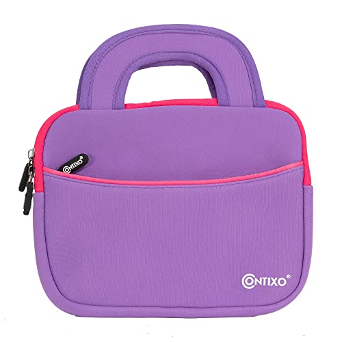 Contixo 7' Tablet Sleeve Bag Good for Contixo V8/V9 Kids Tablet, Dragon Touch Y88X Pro/Y88X/M7 Kids Tablet, iPad Mini 4 3 2 1, Galaxy Tab A 8.0, Amazon Fire 7’’ and 8’’with Accessory Pocket (Purple)