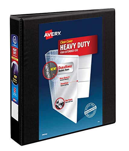 Avery Heavy Duty View 3 Ring Binder, 1.5' One Touch EZD Ring, Holds 8.5' x 11' Paper, 1 Black Binder (79695)