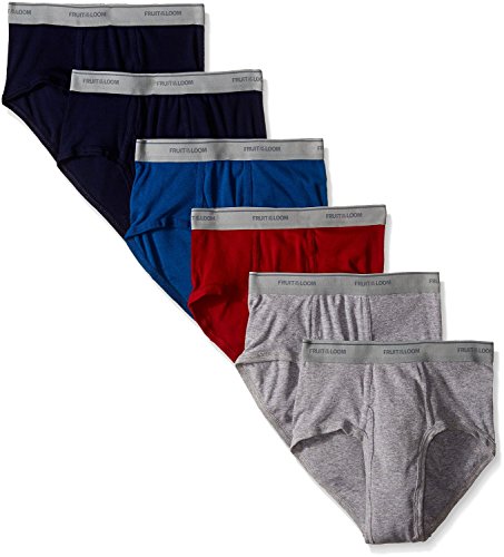Fruit of the Loom Men's Tag-Free Cotton Briefs, 6 Pack-Assorted Colors, XX-Large