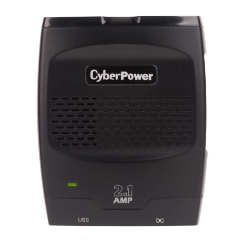 CyberPower CPS175SURC1 175W Mobile Power Inverter with 2.1A USB Charger - Slim Line Design, Black/Gray