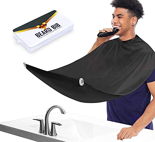 Numhosai Beard Bib Beard Apron - Men's Beard Hair Catcher for Shaving Trimming, Waterproof Non-Stick Beard Cape Grooming Cloth with 3 Suction Cups, One Size Fits All, Great Christmas Gifts for Men
