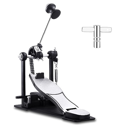 Soulmate Bass Drum Pedal, Double Chain Step on Hammer Drive Kick Heavy Duty Single Drum Pedal, Large Fram Single Kick Bass Drum Pedal for Drum Set and Electronic Drums.