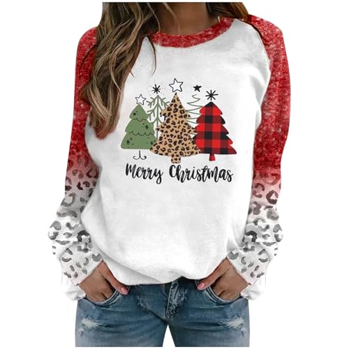 Paris Sweatshirt For Women Women'S Basic Fleece Letter Loose Hoodie Sweatshirt Christmas Printed Round Neck Raglan Long Sleeve T-Shirt Loose Top