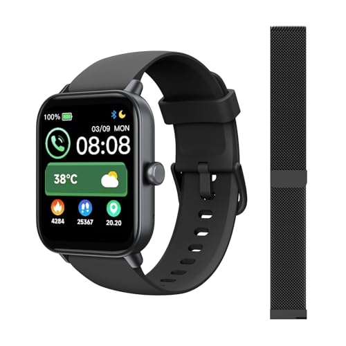 TMHAI Smart Watch for Men Women, with Bluetooth Calling Alexa Built-in, 1.8' HD Screen Smartwatch with Blood Oxygen Heart Rate Sleep Monitor, 100 Sports Modes for iPhone Android Phones