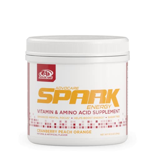 AdvoCare Spark Vitamin & Amino Acid Supplement - Focus & Energy Supplement Mix - Powdered Energy Supplement Mix - Powder Supplement Mix - Amino Acids - Cranberry Peach Orange - 10.5 oz