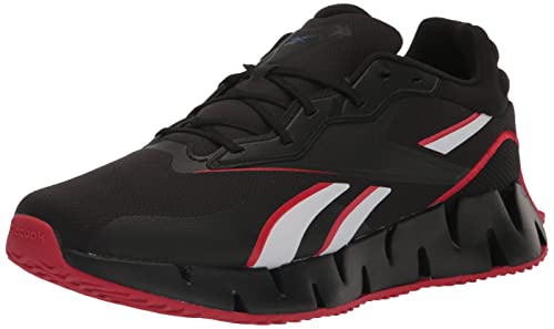 Reebok Unisex Zig Dynamica 4.0 Sneaker, Black/Vector Red/Vector Blue, 9 US Men