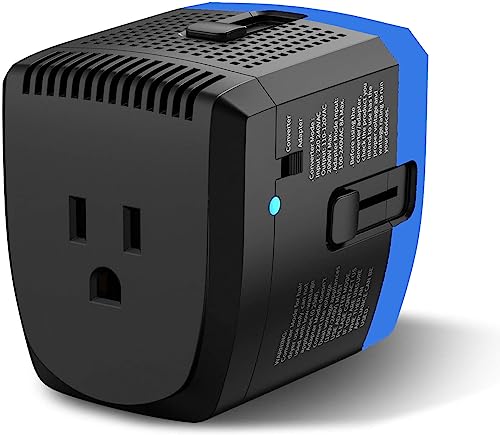 1800W Travel Voltage Converter - Step Down 220v to 110v Power Converter for Curling Irons, 10A Power Adapter - Universal Charging Solution with EU/UK/AU/US Worldwide Plug