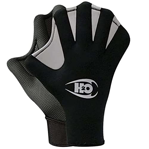 H2ODYSSEY Paddle Gloves - Webbed Gloves with Strap - Sharkskin Palm Grip - Thermal Dive Gear to Keep Hand Warm - for Surfing, Diving and Swimming (Large)