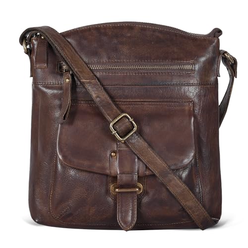 Leather Crossbody Bags for Women - Medium Size Trendy Ladies Cross body Handbags - Sling Purses for Women - Gift for Her