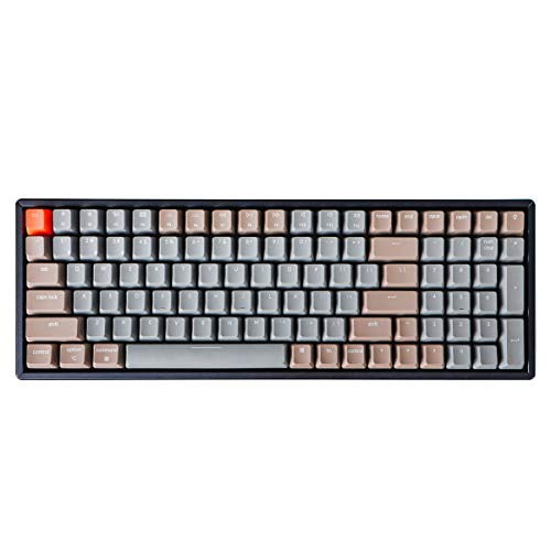 Keychron K4 Wireless Bluetooth/USB Wired Gaming Mechanical Keyboard, Compact 100 Keys RGB LED Backlit Gateron Brown Switch N-Key Rollover, Aluminum Frame for Mac Windows