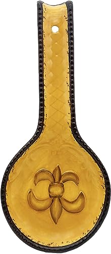 Tuscany Colorful Hand Painted Fleur De Lis **COLLECTION** By ACK (Yellow Spoon Rest)