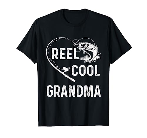 Reel Cool Grandma Retro Fishing Lover For Mothers Day T-Shirt