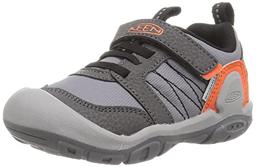 KEEN Knotch Peak Alternate Closure Lightweight Durable Sneakers, Magnet/Safety Orange, 5 US Unisex Big Kid