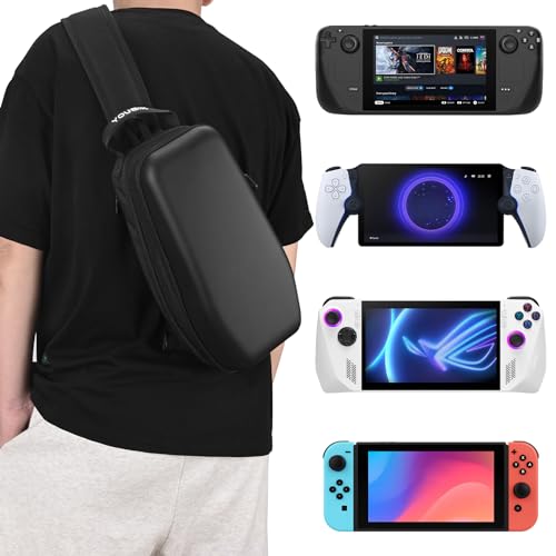 Younik Steam Deck Bag, Carrying Case for Steam Deck/Steam Deck OLED Console & Accessories, Protective Hard Shell Travel Backpack for Steam Deck and Switch/Rog Ally/PS-5 Portal/Legion Go