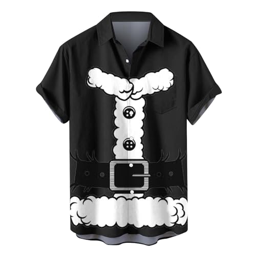 Vintage Christmas Shirts for Men Casual Button Down Bowling Shirts 50s Style Short Sleeve Regular Fit Hawaiian Shirts Mens T Shirt Graphic 2023 Tshirt Männer