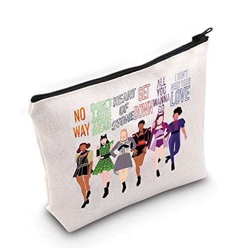 LEVLO Broadway Queen Cosmetic Make Up Bag Gift For Musical Theater Lover Six Queen Musical Make Up Zipper Pouch Bag (Broadway Six)