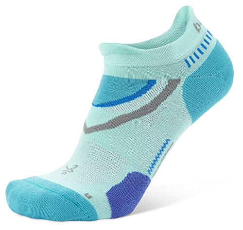 Balega Ultraglide Cushioning Performance No Show Athletic Running Socks for Men and Women (1 Pair), Light Aqua/Lake Blue, Medium