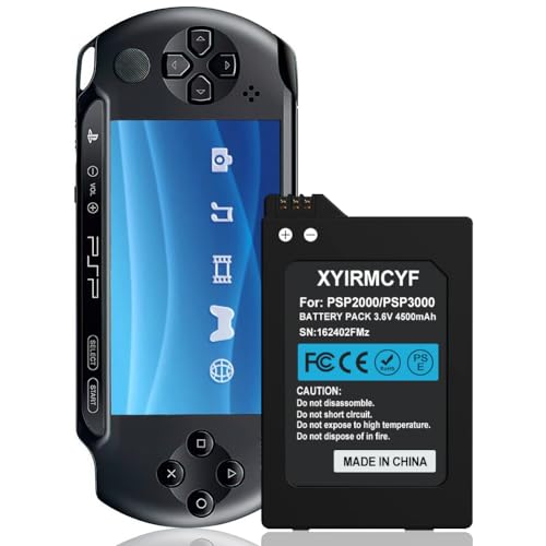 XYIRMCYF PSP2000/PSP3000 Battery (2024 New Upgrade), 4500mAh High Capacity Battery for Sony PSP 2000/3000 PSP-S110 Console