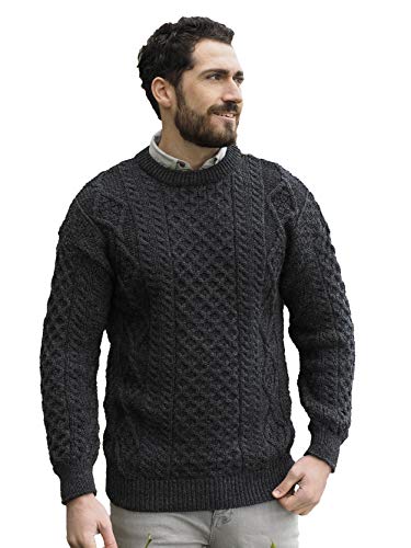 Aran Lightweight Unisex Charcoal Sweater