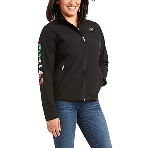 Ariat Female Classic Team Softshell MEXICO Water Resistant Jacket Black Small