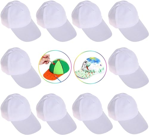 B bangcool DIY Kids Baseball Caps Hats - White DIY Creative Painting Polyester Sun Hat Sports Cap for Kids