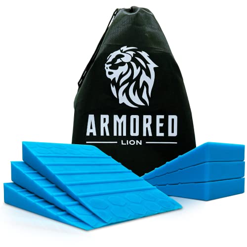 Adjustable Non-Slip Squat Wedge Blocks Pair (6 PCS) for Knee Exercises & Heel Elevated Squats (Slant Board Alternative) | Armored Lion